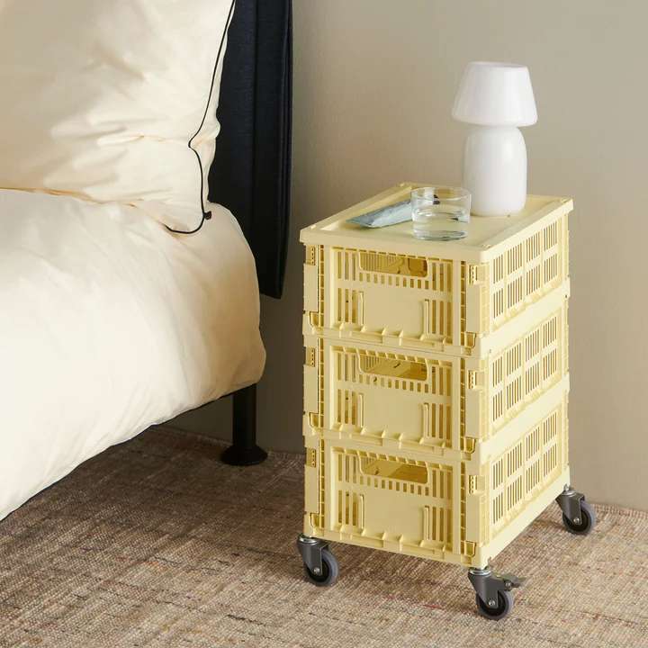 HAY - Colour Crate Corbeille M, 34,5 x 26,5 cm, jaune clair, recyclée