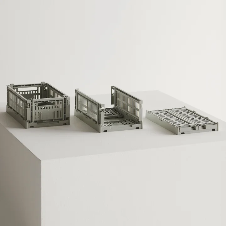 HAY - Colour Crate Corbeille S, 26,5 x 17 cm, grise, recycled