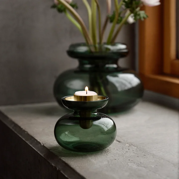 Zone Denmark - Inu vase / bougeoir, smoked grey