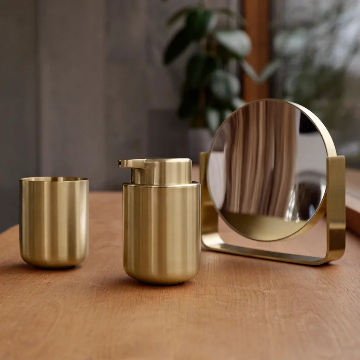 Zone Denmark - Ume Distributeur de savon et gobelet pour dentifrice, laiton