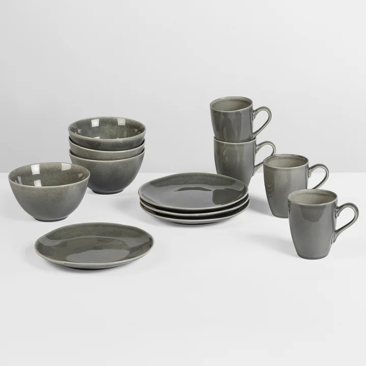 Broste Copenhagen - Nordic Rain Vaisselle Set de petit déjeuner, (12 pièces)