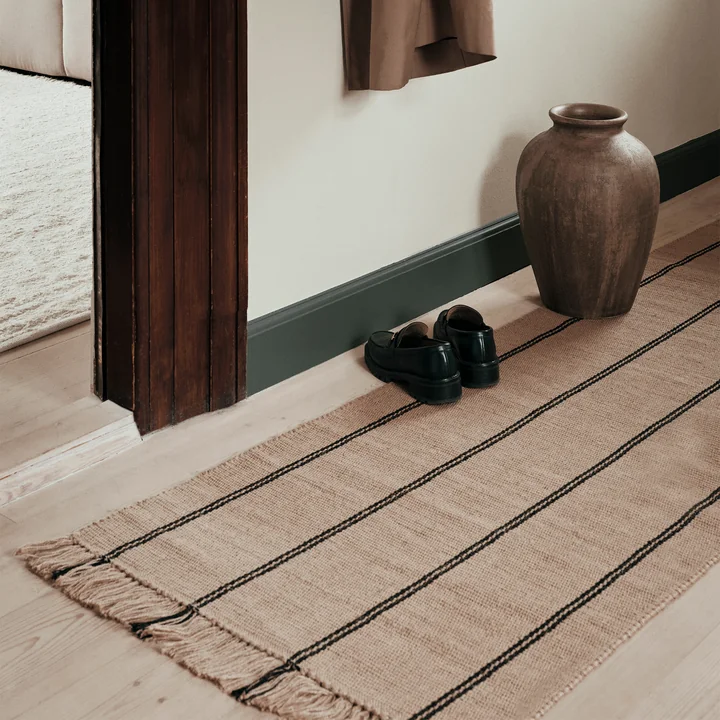 Broste Copenhagen - Yuki Tapis, noir / naturel