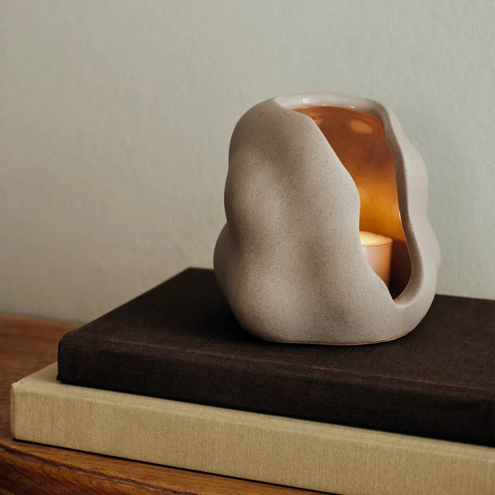 Broste Copenhagen - Hekla Bougeoir, Ø 9,5 x H 10 cm, gris