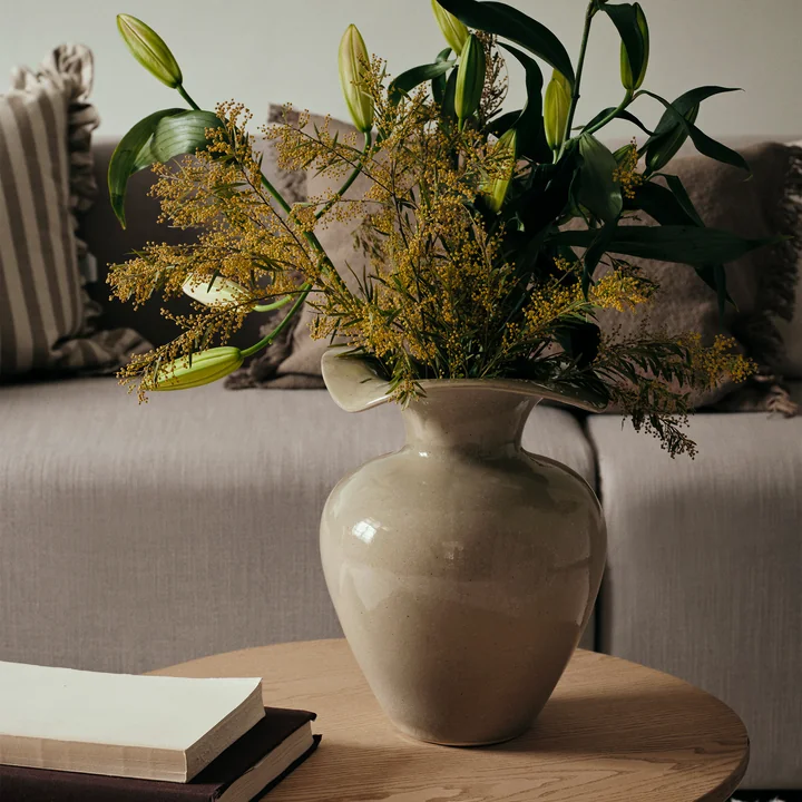 Broste Copenhagen - Florentina Vase, Ø 24 cm x H 32 cm, beige