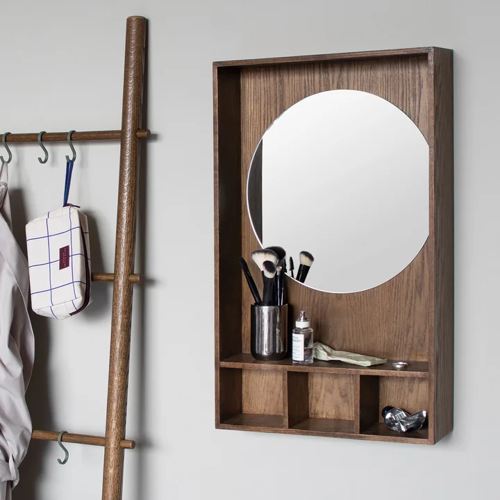 Mette Ditmer - SHOW-ME Miroir avec étagère, small, chêne huilé foncé