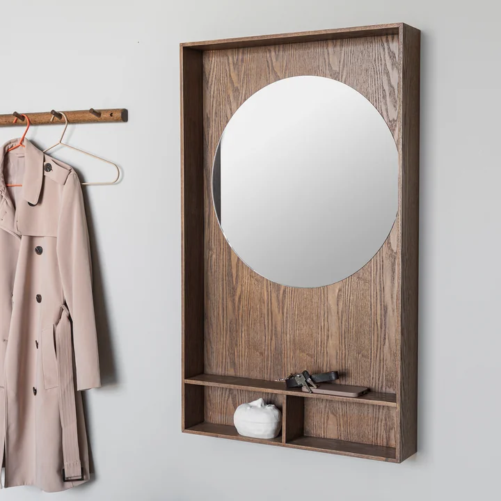Mette Ditmer - SHOW-ME Miroir avec étagère, large, chêne huilé foncé