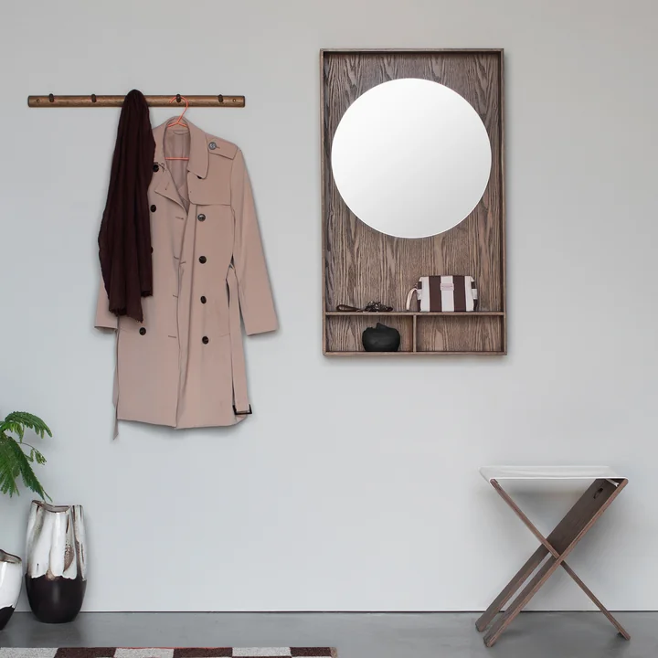 Mette Ditmer - SHOW-ME Miroir avec étagère, large, chêne huilé foncé