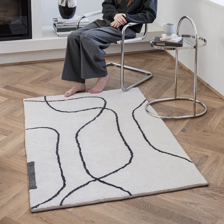 Mette Ditmer - Shadow Tapis, 100 x 140 cm, blanc cassé