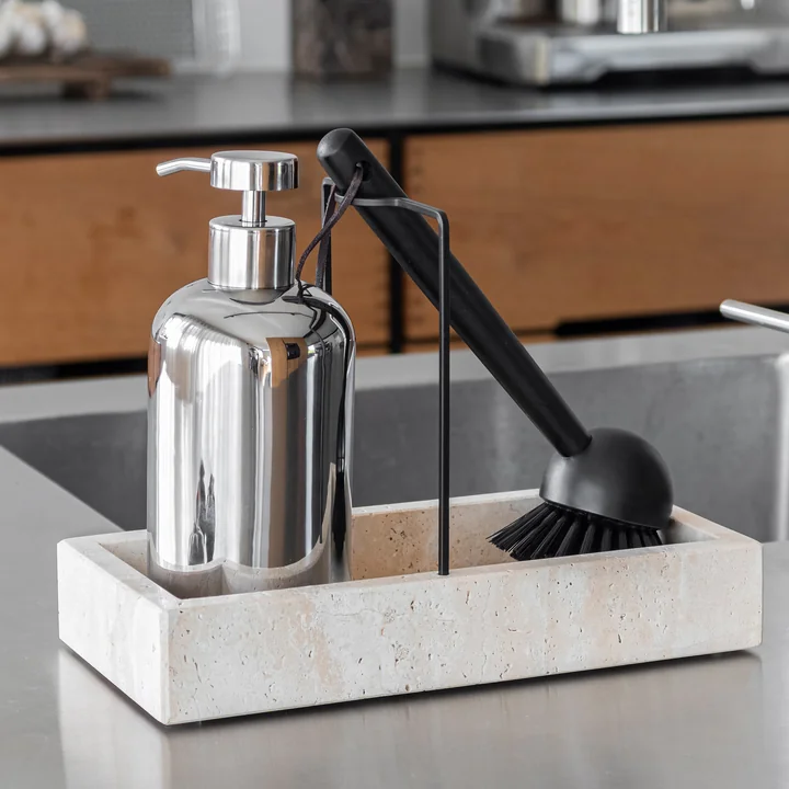 Mette Ditmer - Lotus Distributeur de savon, H 18 cm, chromé