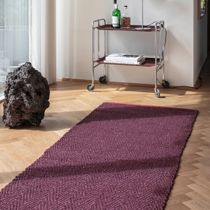 Mette Ditmer - Notes Tapis de jute, 80 x 245 cm, wine