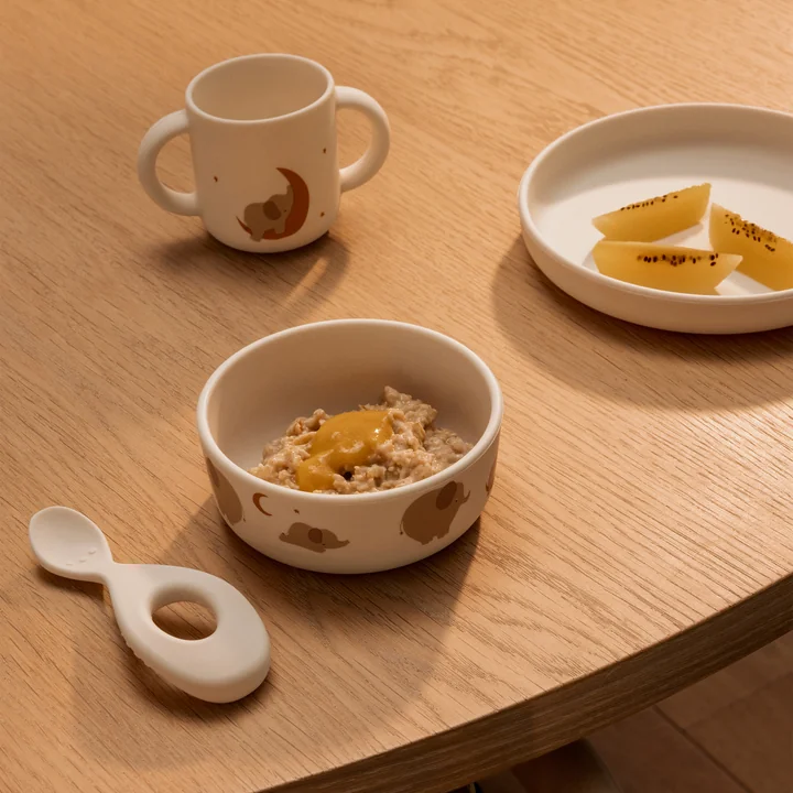 LIEWOOD - Vivi Set de vaisselle en silicone, Farm, butterfly / apple blossom (set de 4)