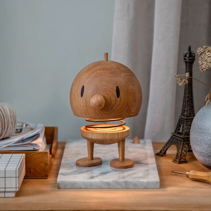 Hoptimist - Lampe LED rechargeable, Large, Chêne