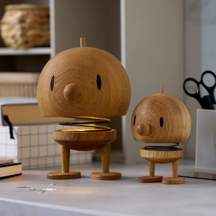 Hoptimist - Lampe LED rechargeable, Large, Chêne