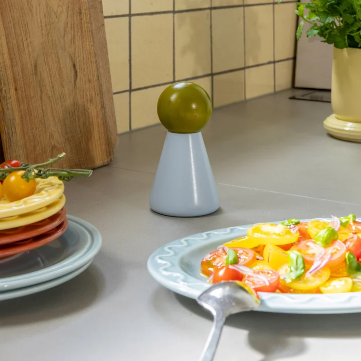 & klevering - Halma moulin à sel et à poivre, petit, bleu / multicolore