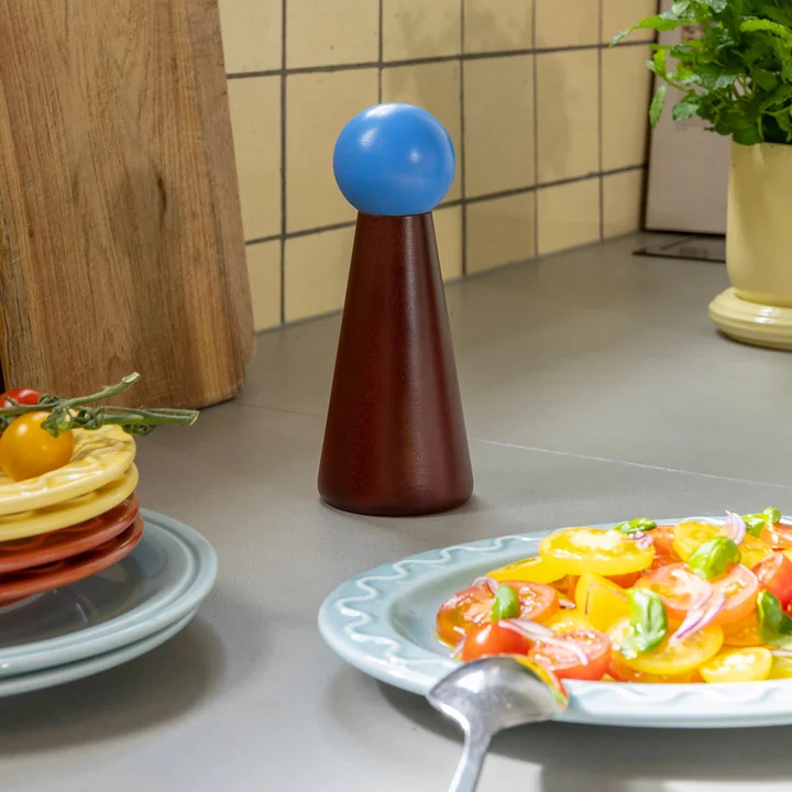 & klevering - Halma moulin à sel et à poivre, grand, bourgogne / multicolore