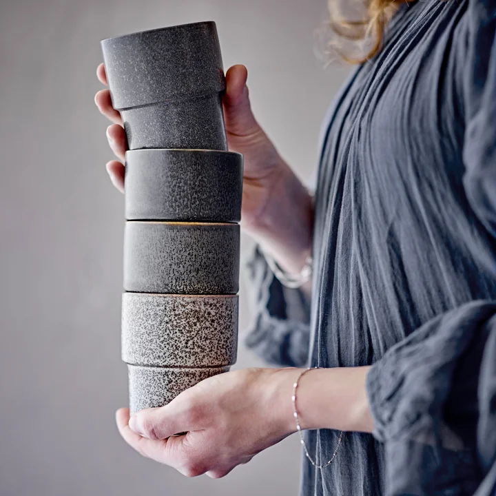 Bloomingville - Ewan Tasse 150 ml, marron (set de 4)