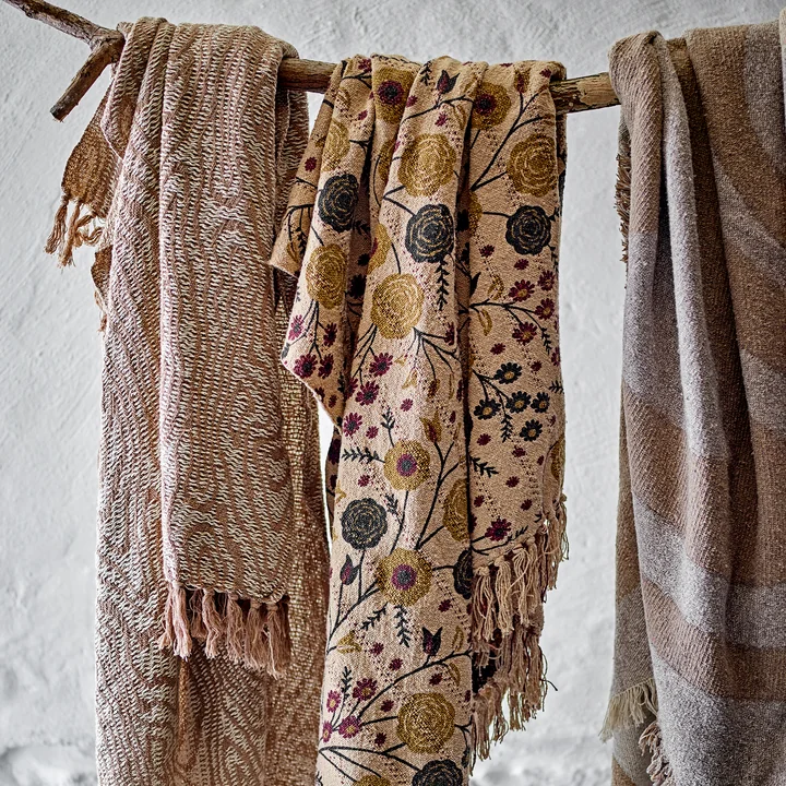 Bloomingville - Okapi Couverture, 130 x 160 cm, marron