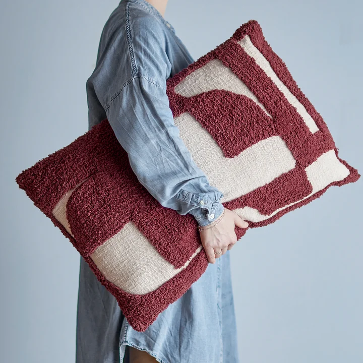 Bloomingville - Olica Coussin 60 x 40 cm, rouge