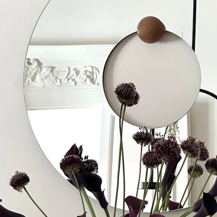 AYTM - Castellum miroir Ø 80 cm, clair / chêne huilé