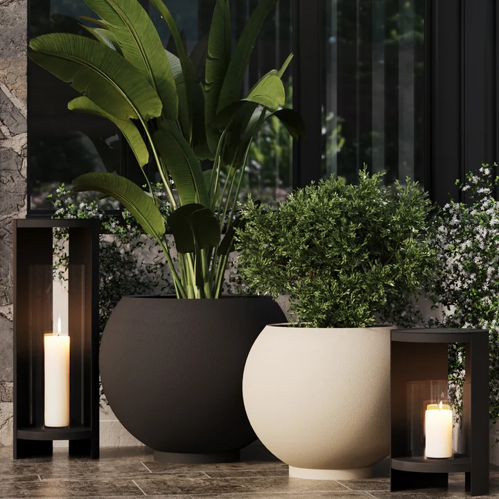 AYTM - Globe Pot de fleurs, noir et taupe