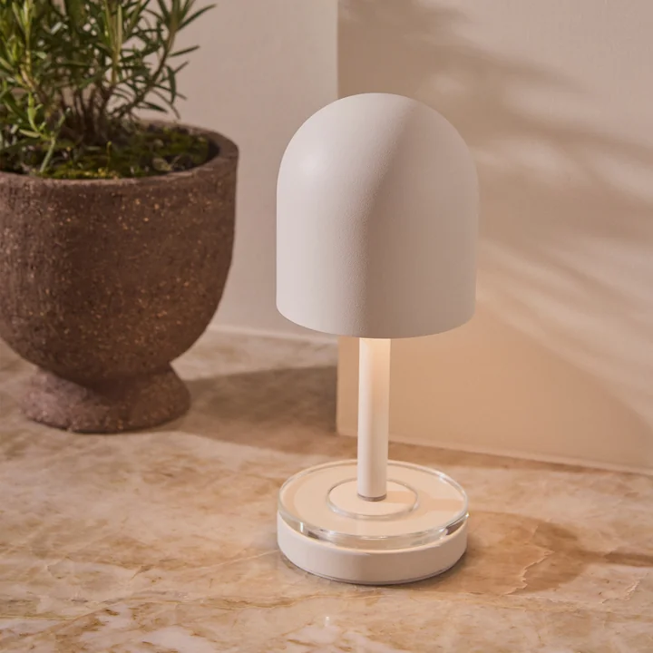 AYTM - Luceo Akku Lampe de table LED, Ø 9 x H 22 cm, blanc / transparent