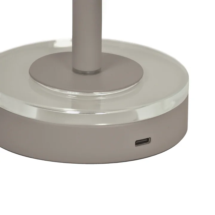 AYTM - Luceo Portable LED lampe à accu, Ø 9,9 x H 24 cm, taupe