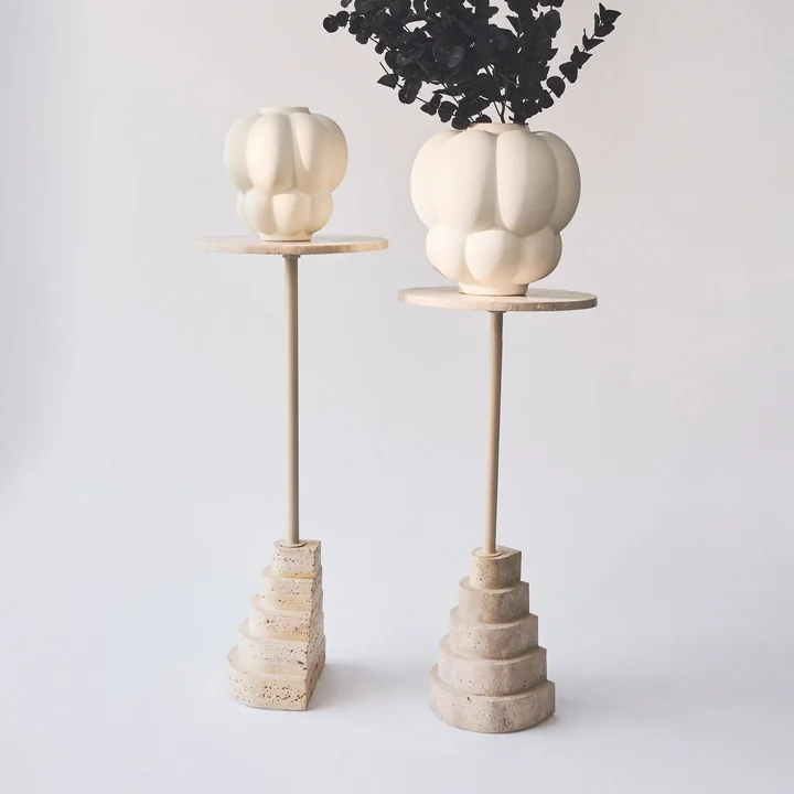 AYTM - Solum tables d'appoint, sable / travertin