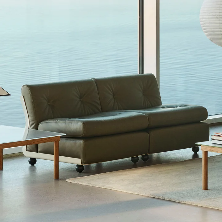 HAY - Amanta Canapé 2 places, cream beige / forest (Sense)