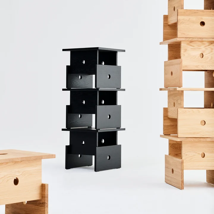 HAY - Woodbox table basse, noir et chêne huilé