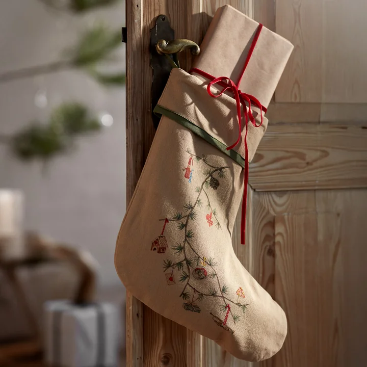 Kähler Design - Hammershøi Christmas Chaussette de Noël, sable
