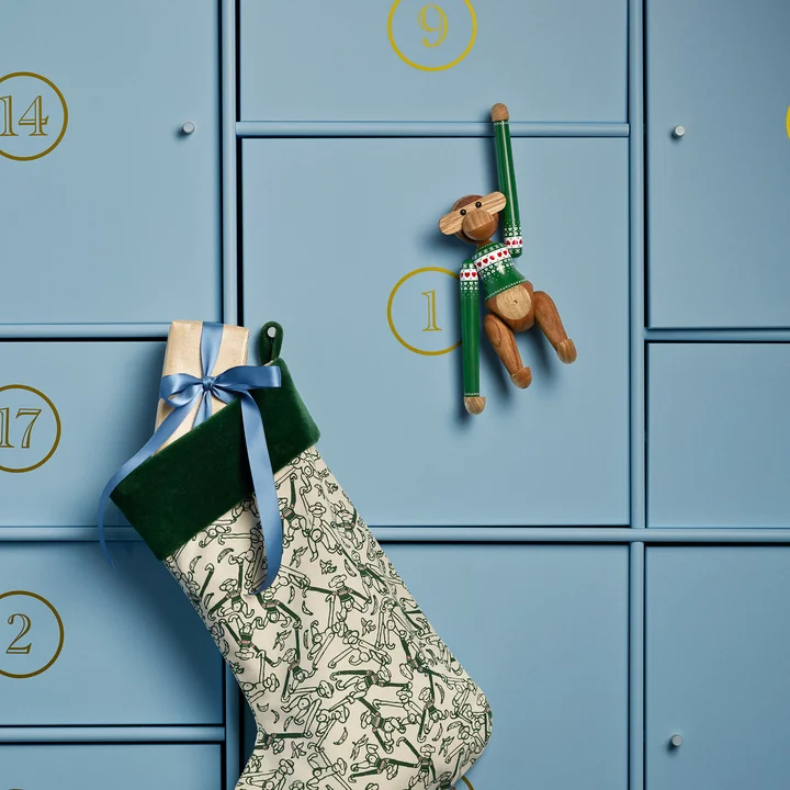 Kay Bojesen - Singe en bois, Christmas Jumper 2025, mini, bois de limba / teck / vert