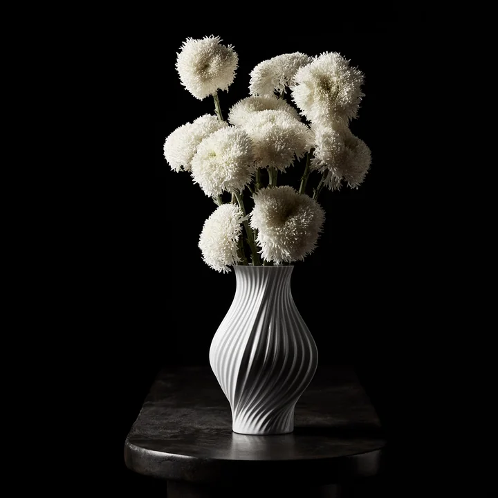 Lyngby Porcelæn - Twist Vase H 25 cm, blanc