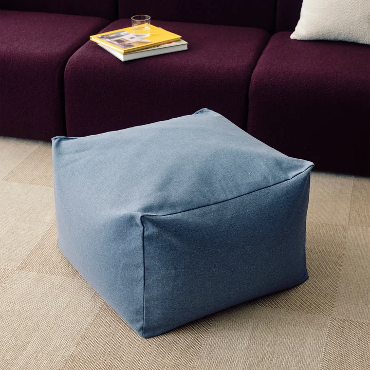 HAY - Story Pouf, H 40 cm, bleu