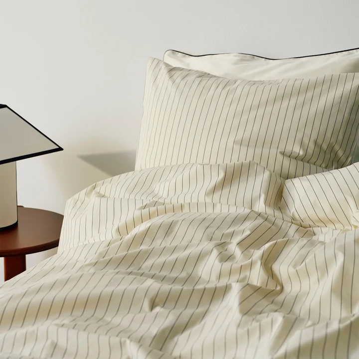 HAY - Fineline Housse de couette et d'oreiller, ivoire