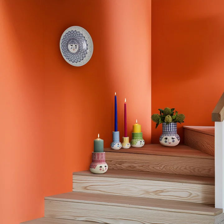 Bjørn Wiinblad - Olga plat de service Ø 33 cm, bleu / blanc