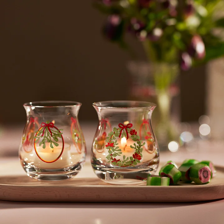 Holmegaard - Christmas Porte-lampes de Noël 2025, H 7,5 cm, multicolore (lot de 2)