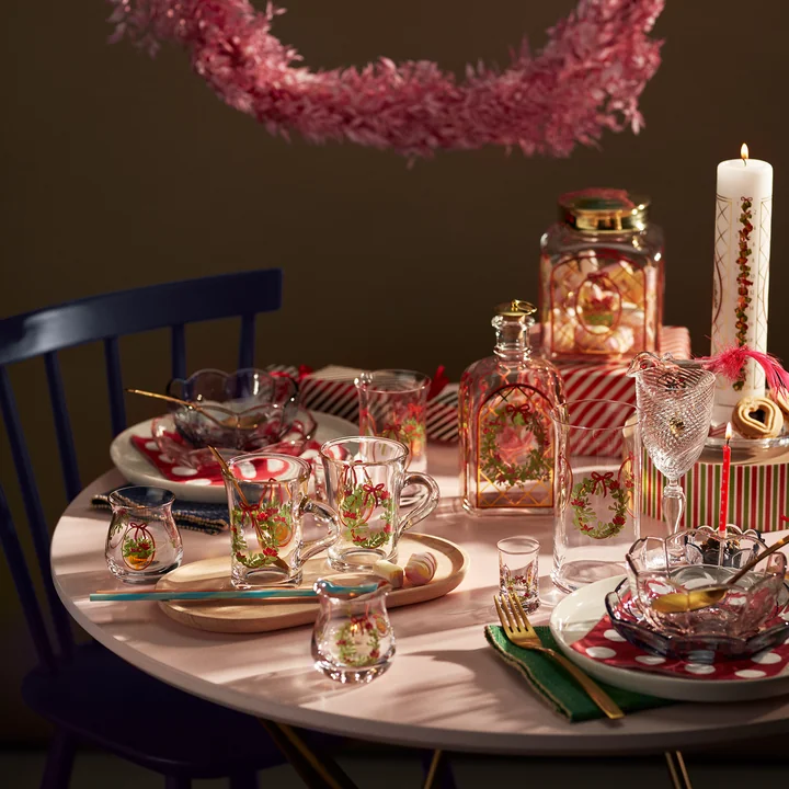 Holmegaard - Christmas Porte-lampes de Noël 2025, H 7,5 cm, multicolore (lot de 2)