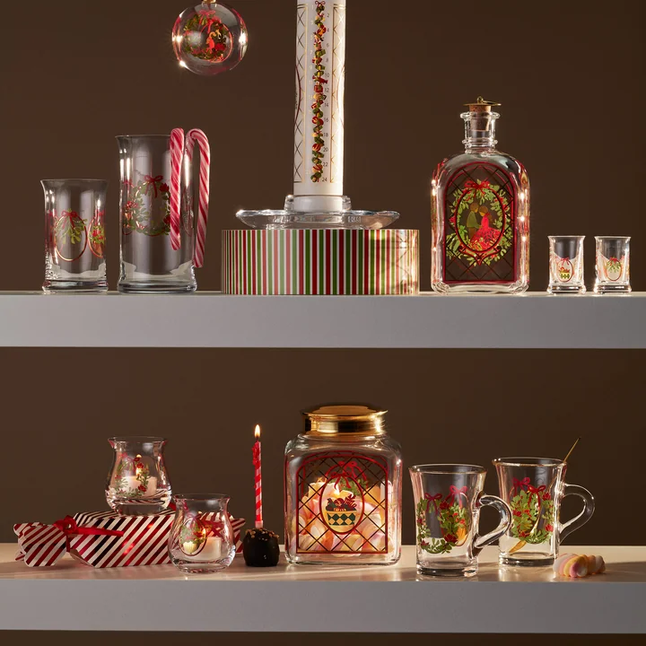 Holmegaard - Christmas Porte-lampes de Noël 2025, H 7,5 cm, multicolore (lot de 2)