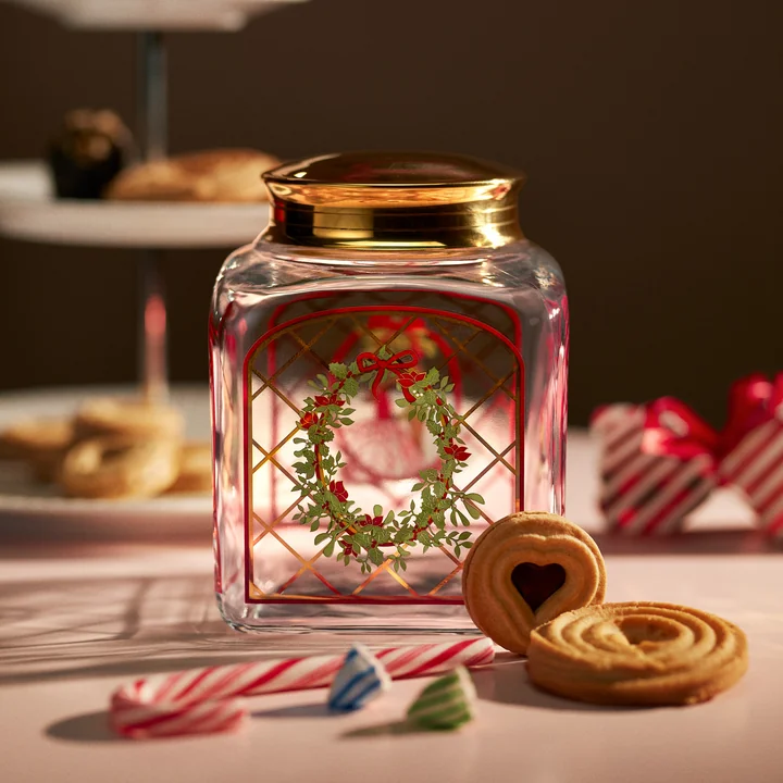 Holmegaard - Christmas Pot à biscuits de Noël 2025, H 16 cm, multicolore