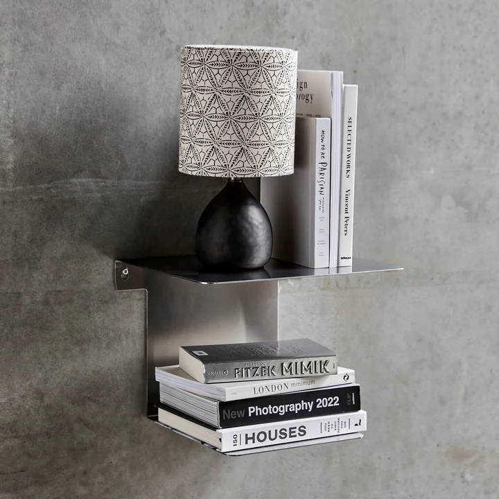 House Doctor - Book Étagère murale, L 32 cm, finition argent brossé