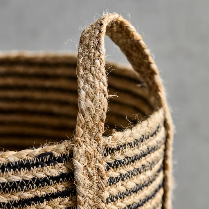 House Doctor - Dungi Corbeilles de rangement, H 37 cm, noir / naturel