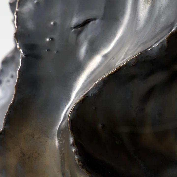 House Doctor - Waves Vase, Ø 20. 5 x 25 cm, métal antique