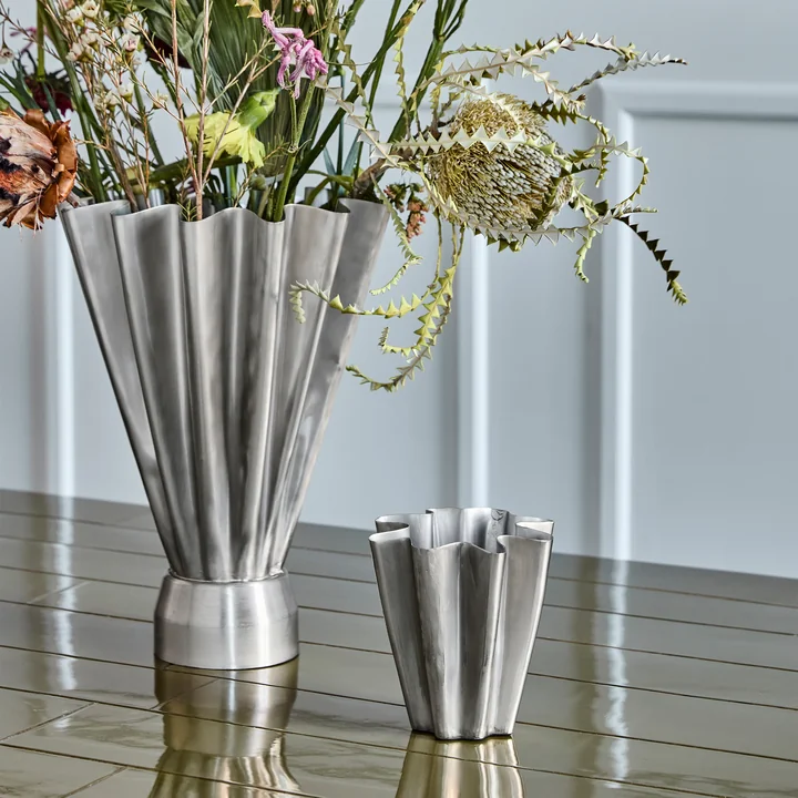 House Doctor - Flood Vases, finition argent brossé