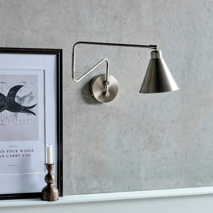 House Doctor - Game Applique murale, L 76 cm, finition argentée brossée