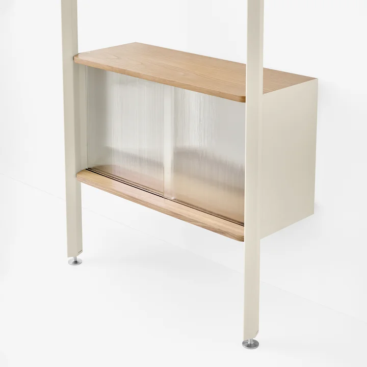 & Tradition - Rombe IF3 Étagère avec élément de rangement, placage chêne / albâtre / étagères albâtre