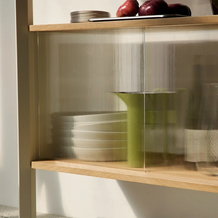 & Tradition - Rombe IF3 Étagère avec élément de rangement, placage chêne / albâtre / étagères placage chêne