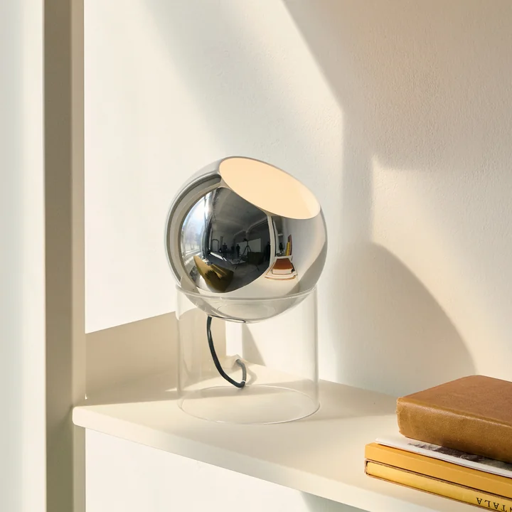 & Tradition - Topan VP13 lampe de table, H 31,5 cm, transparent / chromé