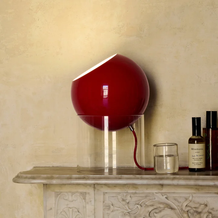 & Tradition - Topan VP13 lampe de table, H 31,5 cm, transparent / vermillon