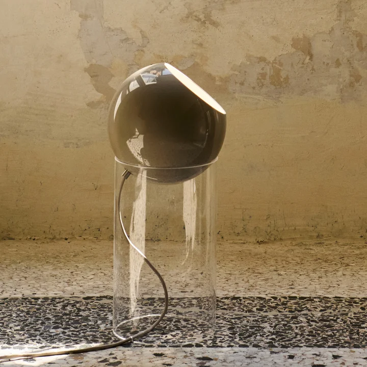 & Tradition - Topan VP14 lampe de sol, H 46,5 cm, transparent / gris-beige