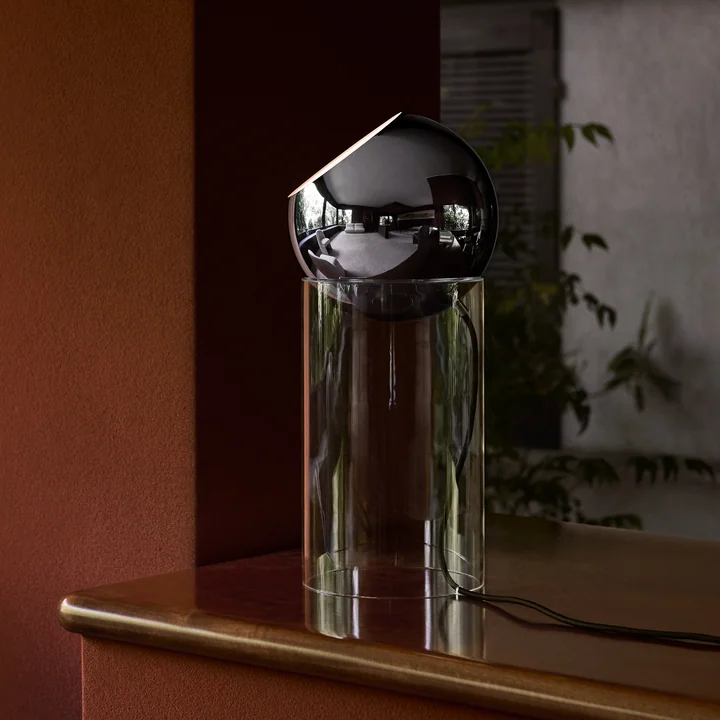 & Tradition - Topan VP14 lampe de sol, H 46,5 cm, transparent / chromé